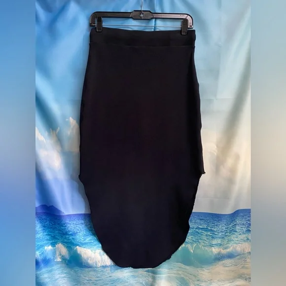 Frank & Eileen DONEGAL Unforgettable Tie Waist Skirt TRIPLE FLEECE Size: M Black - Picture 11 of 16